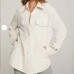 Good American Fleece Shacket Bone Sz 1/2
